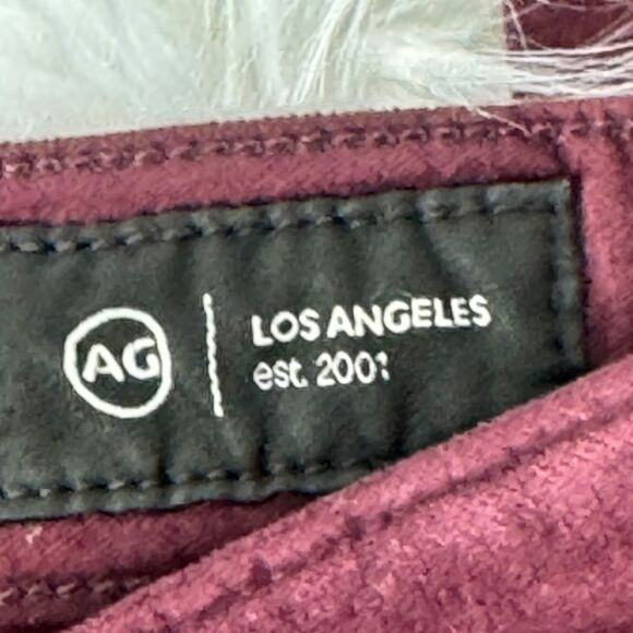 AG Adriano Goldschmied The Farrah Skinny Maroon Corduroy Jeans Sz 26 - Picture 7 of 8